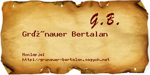 Grünauer Bertalan névjegykártya