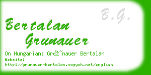 bertalan grunauer business card